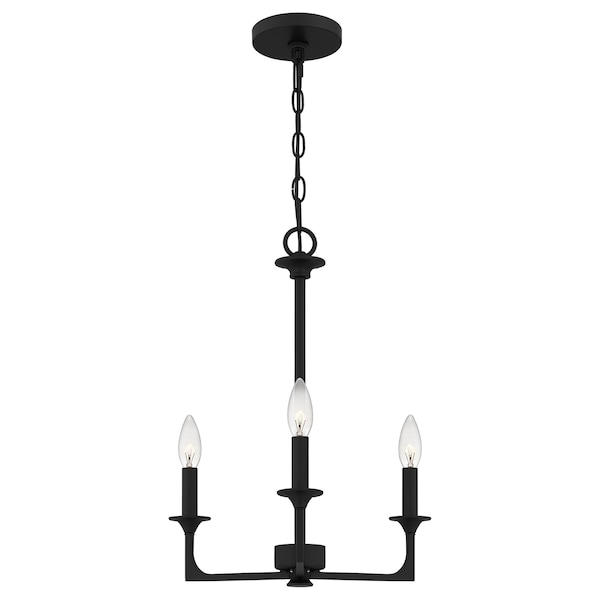 Quoizel Prescott Chandelier 3 Lights Matte Black PRC5016MBK - main